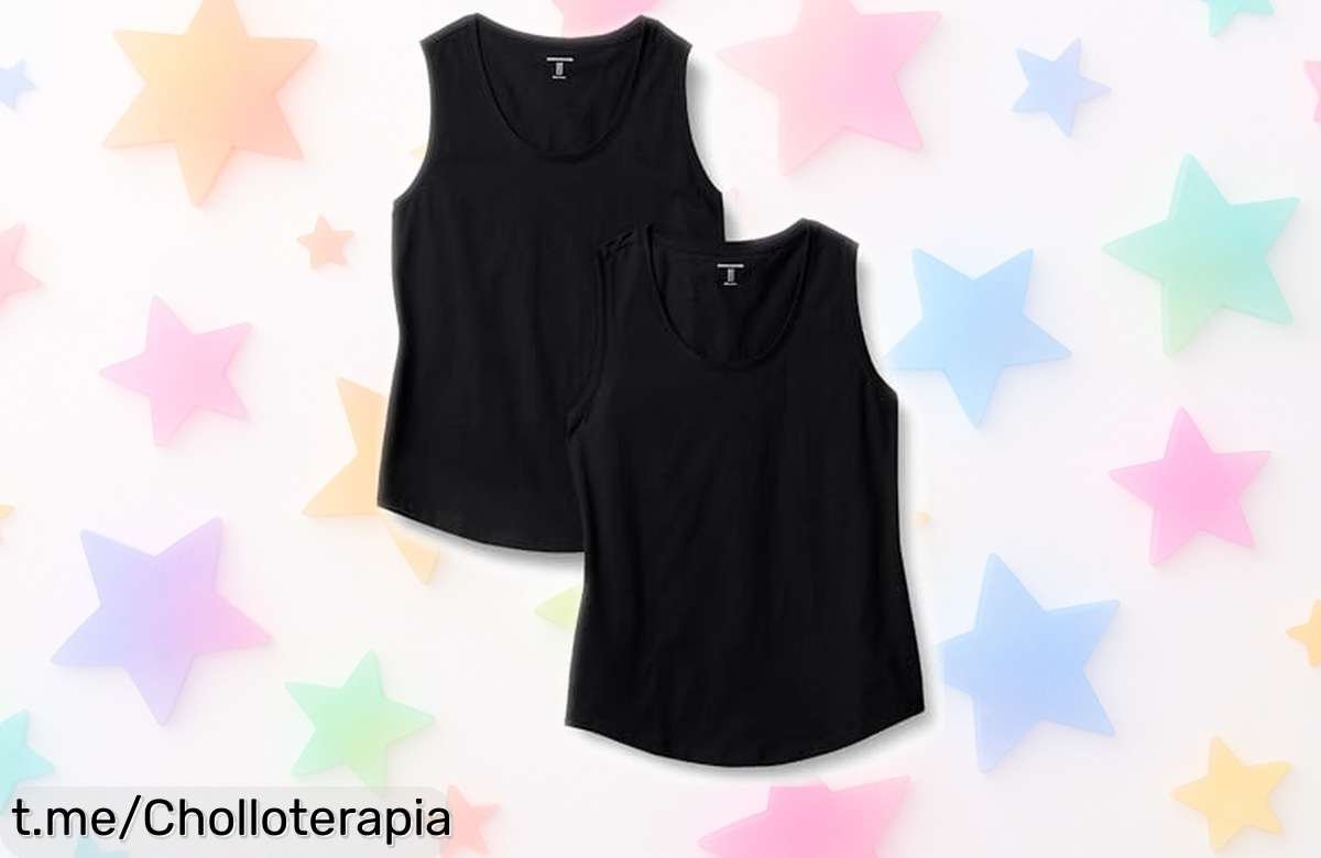 Camisetas sin mangas Amazon Essentials en pack de 2, súper versátiles y fresquitas: ¡ofertón que te va a encantar! No dejes pasar esta oportunidad única.