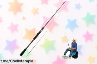 Caña de pescar de fibra de vidrio con guías y asiento reforzado, una oferta increíble para los que aman la pesca y buscan calidad a precio rebajado. ¡No te quedes sin la tuya!