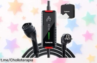 Cargador portátil Tomons Tipo 2 para coche eléctrico: ¡carga hasta 1.5 veces más rápido! Aprovecha este chollo que te hará sentir la energía por menos, solo hoy.