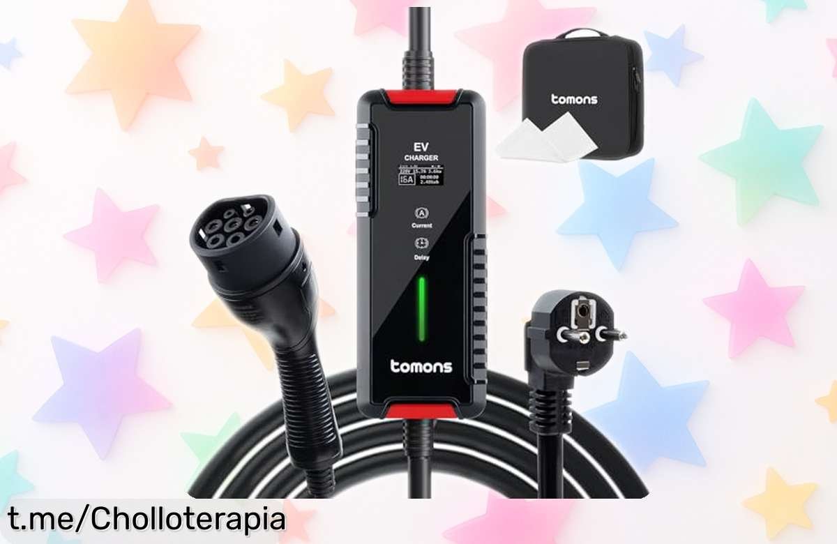 Cargador portátil Tomons Tipo 2 para coche eléctrico: ¡carga hasta 1.5 veces más rápido! Aprovecha este chollo que te hará sentir la energía por menos, solo hoy.