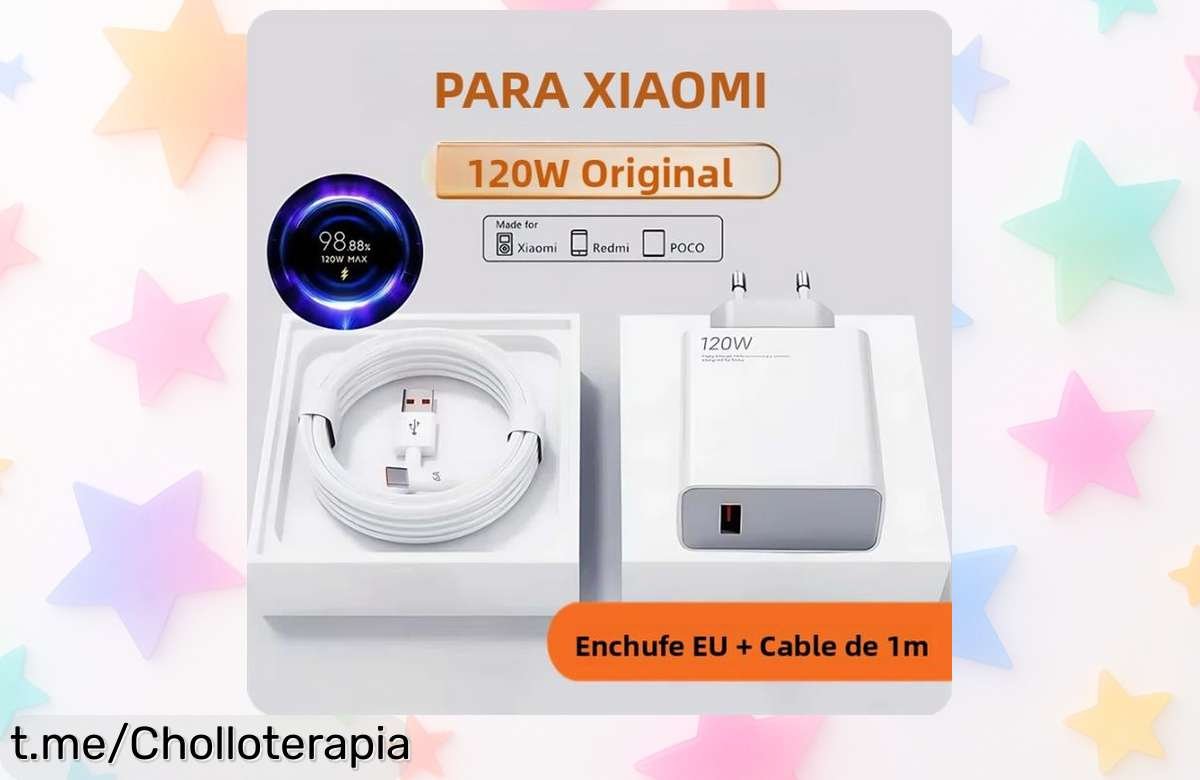Cargador rápido de 120W USB-C para Xiaomi: ¡chollazo que te hará decir adiós a las esperas y hola a una carga veloz! Aprovecha esta oferta antes de que desaparezca.