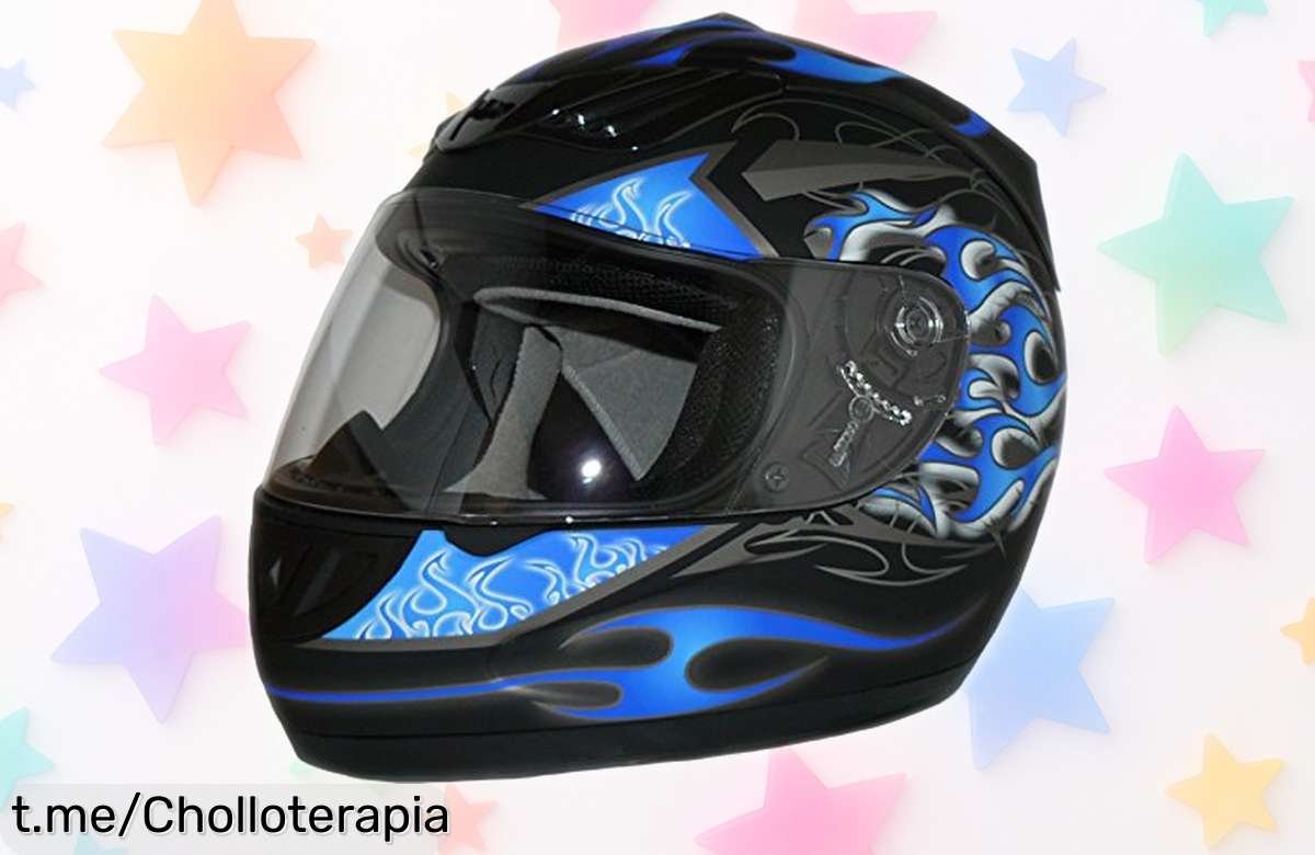 Casco de moto protectWEAR H510BL con diseño mate y bolsa incluida, ¡ofertón increíble para rodar seguro y a la moda! No dejes pasar esta oportunidad divertida.