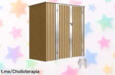 Caseta de jardín metálica Outsunny a precio regalado, resistente al clima y con puertas bloqueables para que tus herramientas estén siempre seguras. ¡Hazte con ella antes de que desaparezca!