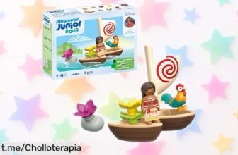 Catamarán de Vaiana PLAYMOBIL Junior con flores flotantes y un gallo a precio rebajado, el juguete que hará que tus peques se diviertan mientras aprenden sin parar.