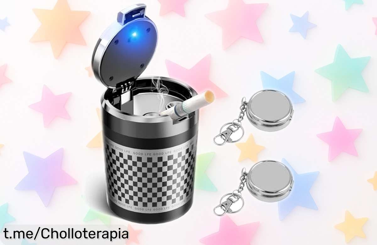 Cenicero para coche Chingde con luz LED automática, ¡tienes que aprovechar este pedazo de chollo! Mantén tu auto limpio y sin olores, solo hasta agotar existencias.