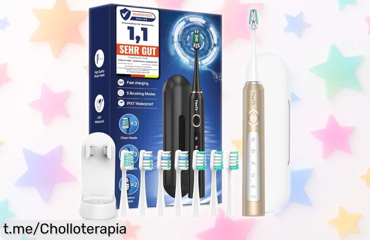 Cepillo de dientes eléctrico sónico con 8 cabezales: limpieza profunda y herramientas que jamás has tenido a este precio loco, ¡no te quedes sin tu sonrisa brillante!