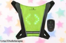 Chaleco de seguridad Maclean MCE420 con luces LED y control remoto, ¡rebajado a un precio de escándalo para que vayas seguro en cada pedalada! No te lo pierdas.