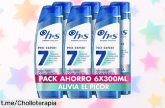 Champú anticaspa H&S ProExpert 7 que refresca y calma el picor, ¡te quita la caspa al instante a un precio de ganga que no puedes dejar pasar!