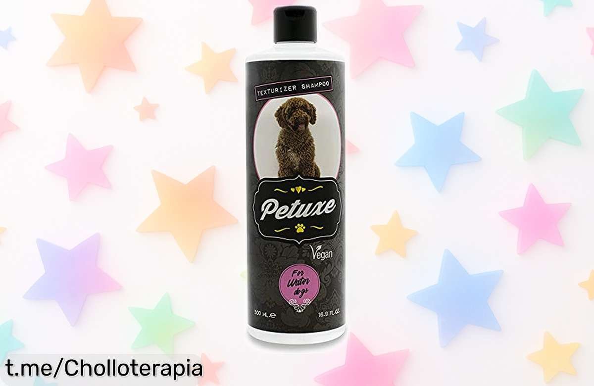 Champú texturizador Petuxe para perros de agua a precio irreal: ¡deja sus rizos hidratados y fuertes como nunca! Consigue la melena perfecta para tu peludo, no te lo pierdas.