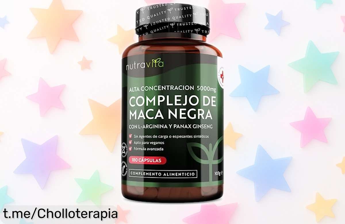 Chute de energía con Maca Negra Andina Nutravita: pack de 180 cápsulas a precio loco, ideal para mejorar tu memoria y rendimiento. ¡No te pierdas este ofertón!