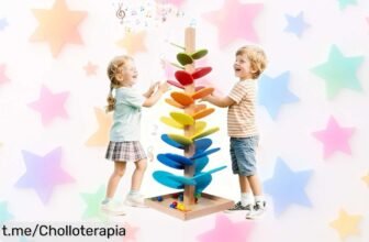 Circuito de canicas de madera para niños, ¡3 años en adelante! Diviértete con este juguete educativo y aprovecha un precio loco que hará sonreír a tus peques mientras aprenden.