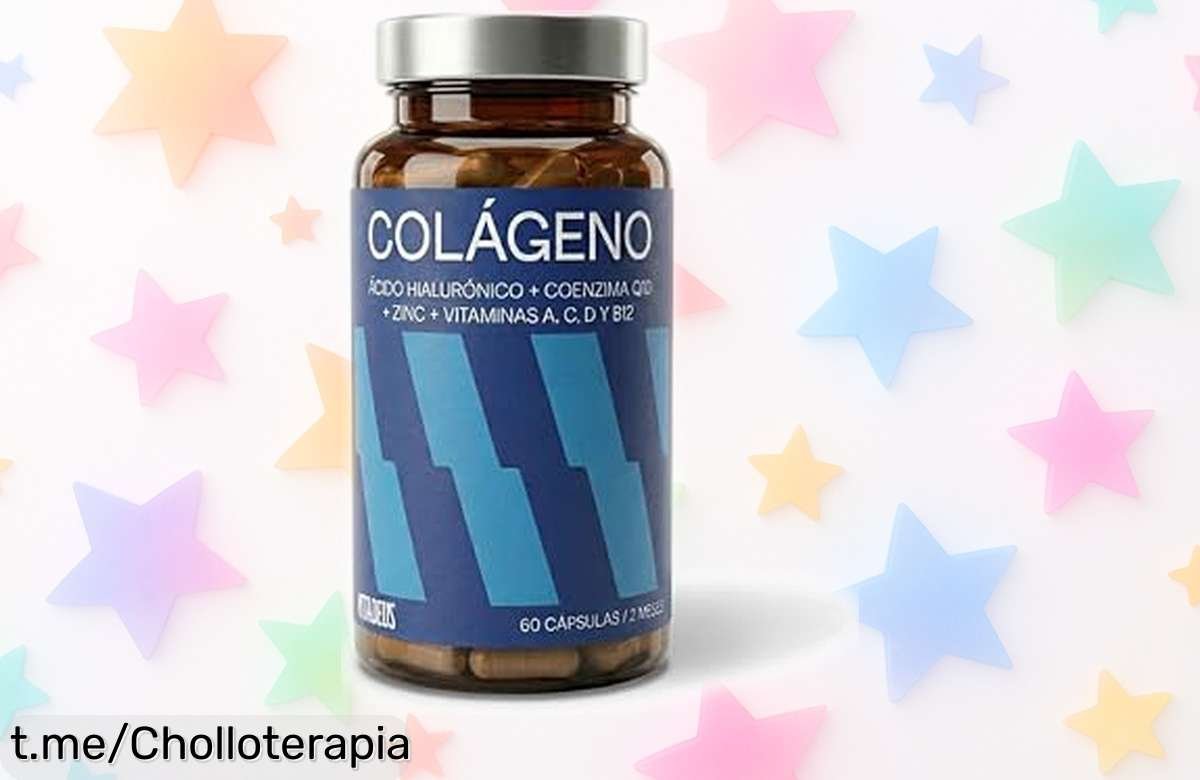 Colágeno hidrolizado Vitadeus con ácido hialurónico, ¡solo 60 cápsulas para cuidar tu piel y pelo! No dejes escapar este chollo que hará brillar tu belleza.