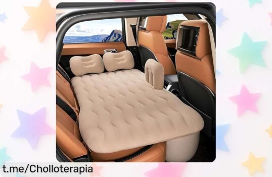 Colchón de aire Air Swimmers para el coche con 2 almohadas: ¡ofertón antideslizante ideal para viajes seguros y cómodos con peques! Aprovecha este precio rebajado ya.