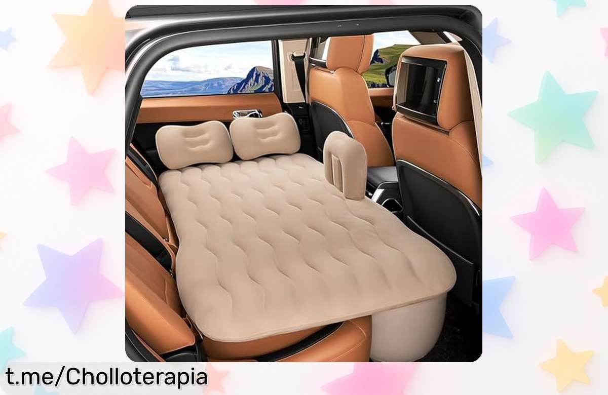Colchón de aire Air Swimmers para el coche con 2 almohadas: ¡ofertón antideslizante ideal para viajes seguros y cómodos con peques! Aprovecha este precio rebajado ya.