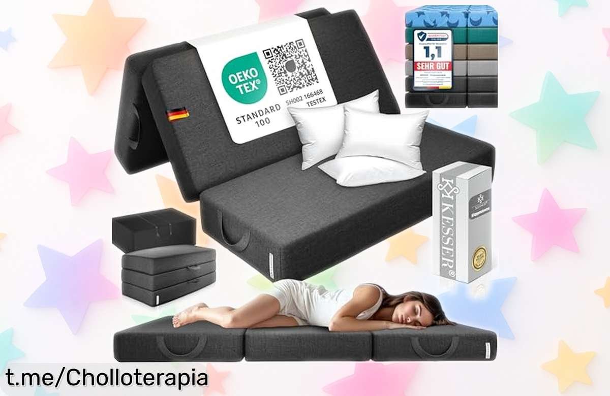 Colchón plegable KESSER® con espuma extra gruesa, funda lavable y fácil de transportar: la oportunidad perfecta para darle un capricho a tus descansos. ¡Aprovecha este ofertón ya!