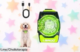 Collar con luz recargable AMFUN para perros, impermeable y visible en la oscuridad; aprovecha este chollazo que hará de tus paseos una experiencia segura y brillante ya mismo.