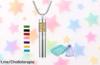 Collar difusor de aceites esenciales LURICO en acero inoxidable, tu aroma favorito siempre a mano a un precio increíble que no querrás dejar escapar. ¡Consíguelo y siente la diferencia!