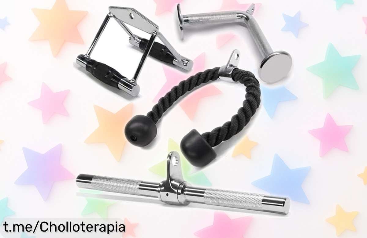 Combo de accesorios para tríceps Yes4All 4M82 con precio loco y barra resistente: entrena fuerte sin miedo, ¡aprovecha este super chollo antes de que se agote!