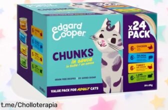 Comida húmeda Edgard Cooper para gatos: pack de 24 latitas irresistibles con pollo, salmón y pavo a precio regalado. ¡Dales el festín que merecen antes que se acabe!