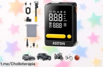 Compresor de aire portátil AstroAI que infla en menos de 70 segundos: oferta brutal y manguera giratoria 360° ¡No te quedes sin el tuyo y prepárate para rodar con confianza!