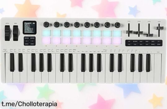 Controlador MIDI Btuty 37 teclas con pads RGB, ¡un chollazo para crear música donde quieras! Aprovecha esta oferta y deja que tu creatividad brille sin límites.