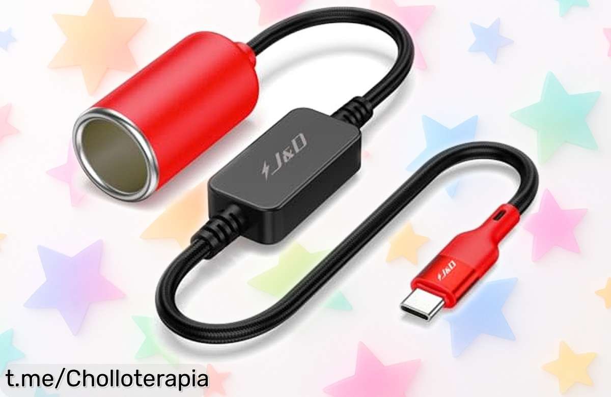 Conviértete en el rey de la carretera con este cable convertidor USB C a mechero J&D, protección extra y estabilidad que no puedes dejar pasar ¡Transforma tus viajes!