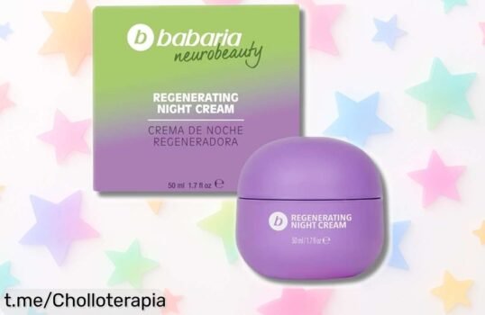 Crema de noche regeneradora Babaria con aroma a lavanda, ¡hidrata tu piel 24h y despierta radiante! No te pierdas este precio de escándalo que solo dura un instante.