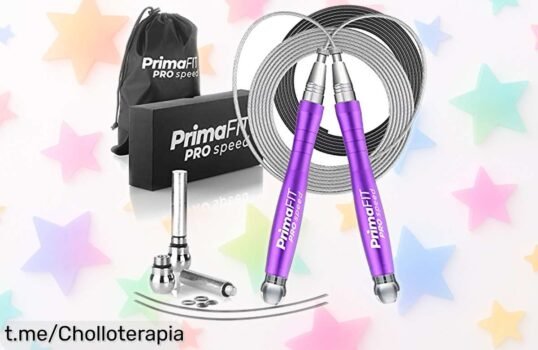Cuerda para saltar PrimaFIT Pro Speed: prepárate para entrenar como un pro con este chollazo de rodamientos rápidos y lastres, ¡no esperes más y ponle ritmo a tu vida ya!