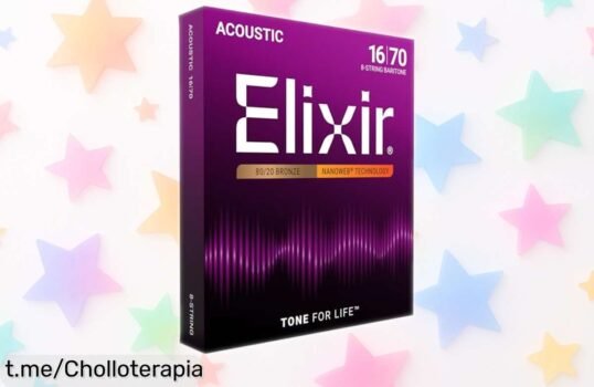 Cuerdas de guitarra acústica Elixir de 8 cuerdas, un ofertón que suena espectacular y dura mucho más: ¡no pierdas la oportunidad de tocar sin preocupaciones!