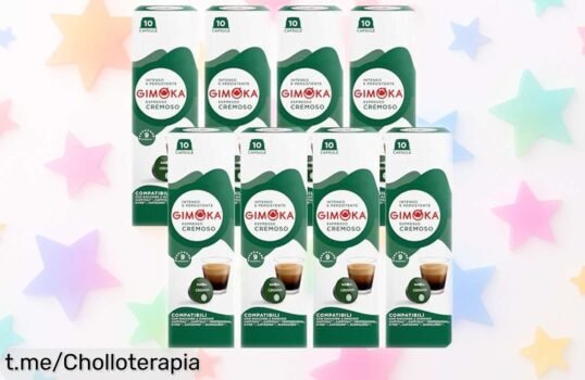 Deliciosas cápsulas de café espresso Gimoka en pack de 80 para empezar tu día con energía; no te pierdas este ofertón que alegrará tus mañanas.