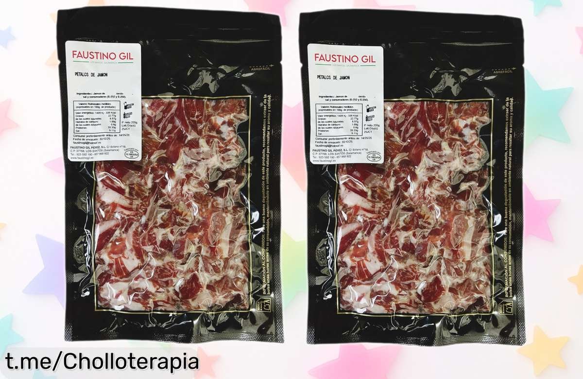 Deliciosas virutas de jamón ibérico Faustino Gil en pack de 2x200g a un precio regalado que no verás fácilmente, ¡aprovéchalo antes de que se acaben!