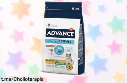 Delicioso pienso Advance Cat Sensitive de salmón para gatos esterilizados que cuida su tripita y controla su peso a un precio de ganga ¡no lo dejés pasar!