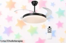 Descubre el espectacular ventilador de techo Parrot Uncle con aspas escondidas y luz integrada, ¡una oferta que no puedes dejar pasar desde tu sofá!