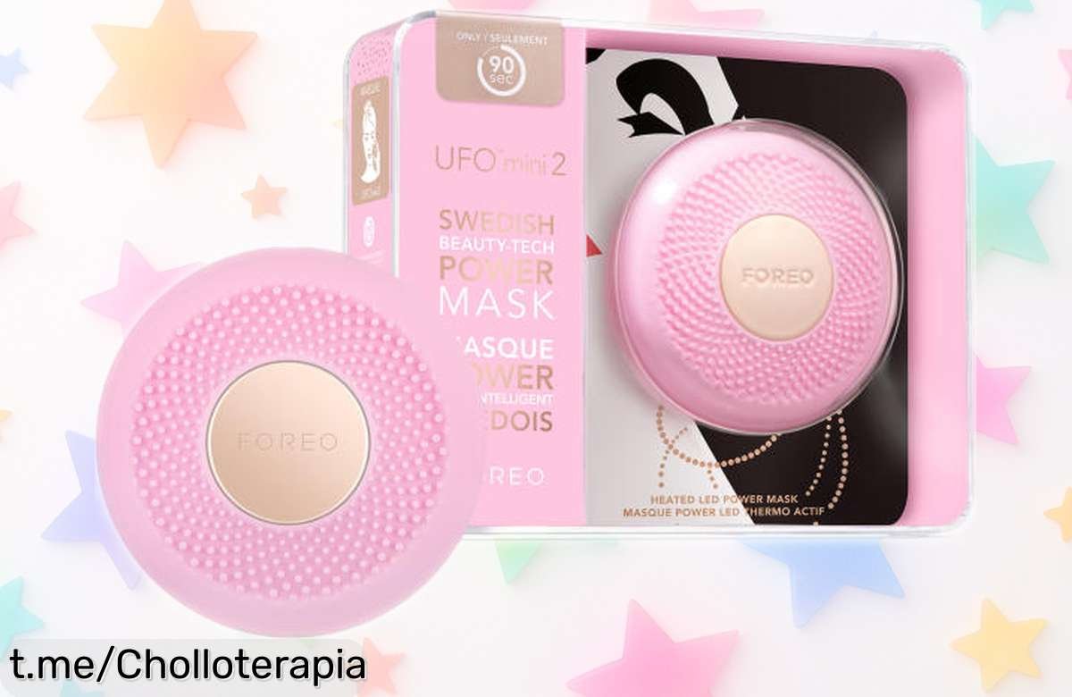 Descubre el masajeador facial FOREO UFO mini 2 con luz LED y termoterapia, ¡precio de ganga que dejará tu piel fresquísima! No te lo pierdas, es un capricho irresistible.