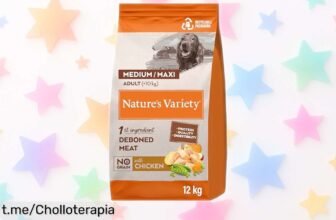 Descubre el pienso para perros adultos Nature’s Variety No Grain con pollo de 12kg, ¡rebajado y ideal para un pelaje brillante y músculos fuertes que hará feliz a tu mejor amigo!