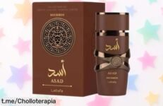 Descubre el potente perfume Lattafa Asad Bourbon, aroma amaderado y especiado al mejor precio; ¡no te quedes sin oler increíble!