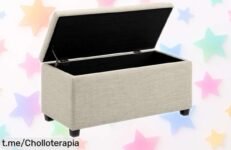 Descubre el práctico banco otomano tapizado Amazon Basics, un chollo para tener más espacio y seguridad en casa mientras cuidas de los peques, ¡no te quedes sin el tuyo!