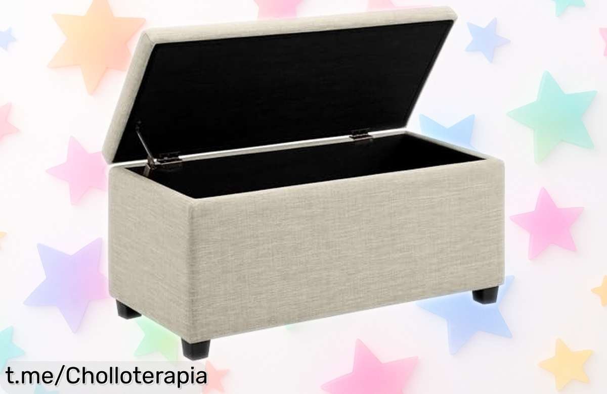 Descubre el práctico banco otomano tapizado Amazon Basics, un chollo para tener más espacio y seguridad en casa mientras cuidas de los peques, ¡no te quedes sin el tuyo!