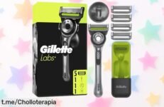 Descubre la maquinilla de afeitar GilletteLabs con mango de metal y 5 recambios, ¡un ofertón irresistible que hará tu rutina diaria más suave y satisfactoria!