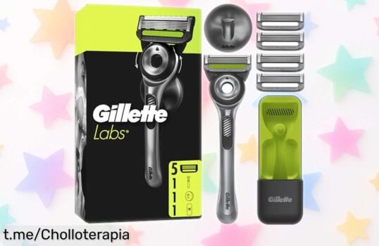 Descubre la maquinilla de afeitar GilletteLabs con mango de metal y 5 recambios, ¡un ofertón irresistible que hará tu rutina diaria más suave y satisfactoria!