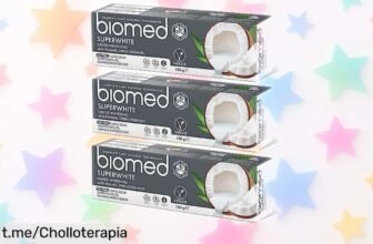 Deslumbra tu sonrisa con la pasta de dientes Biomed Superwhite: pack de 3 y sabor tropical a coco y piña, ¡una oferta bestial para unos dientes irresistibles!