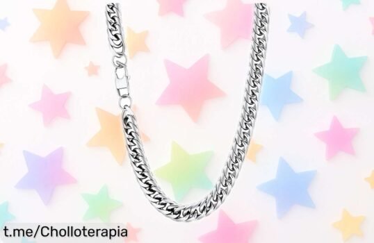 Deslumbrante cadena cubana de acero inoxidable para todos, diseño moderno y duración garantizada. ¡Aprovecha este ofertón antes que se agote y brilla con estilo!