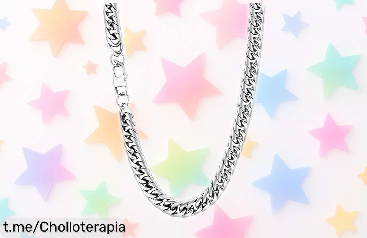 Deslumbrante cadena cubana de acero inoxidable para todos, diseño moderno y duración garantizada. ¡Aprovecha este ofertón antes que se agote y brilla con estilo!