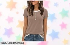 Deslumbrante camiseta elegante Wayleb para mujer: ¡rebajada y lista para combinar con todo! Renueva tu armario con este ofertón que no querrás dejar escapar.