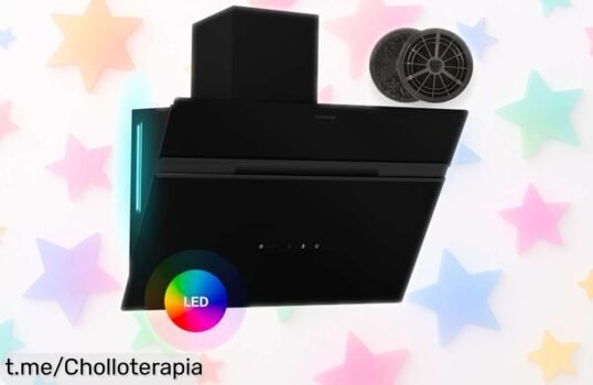 Deslumbrante campana extractora Klarstein Alina de 60 cm con 9 colores LED y modo recirculación, ¡rebajazo irresistible que hará brillar tu cocina!
