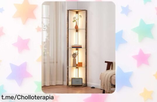 Deslumbrante lámpara de pie EDISHINE que gira 360° y crea el ambiente perfecto a un precio reducido; no te pierdas este chollo increíble para iluminar tu hogar.