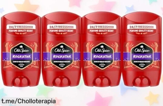 Desodorante en barra Old Spice Rockstar para hombres, pack de 4 unidades a precio loco que elimina el mal olor y cuida tu ropa. ¡No dejes pasar este super chollo y siente la frescura todo el día!
