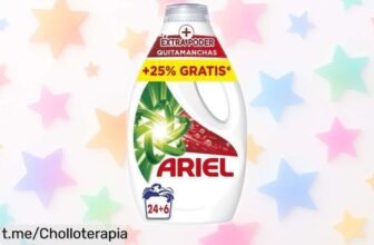 Detergente líquido Ariel Fresh Sensations 24+6 por un precio loco, ¡elige entre litros y asegura que tu ropa siempre huela a frescura! No dejes pasar esta oportunidad única.