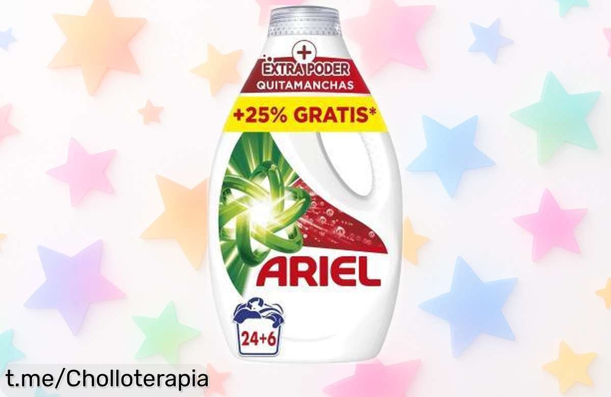 Detergente líquido Ariel Fresh Sensations 24+6 por un precio loco, ¡elige entre litros y asegura que tu ropa siempre huela a frescura! No dejes pasar esta oportunidad única.
