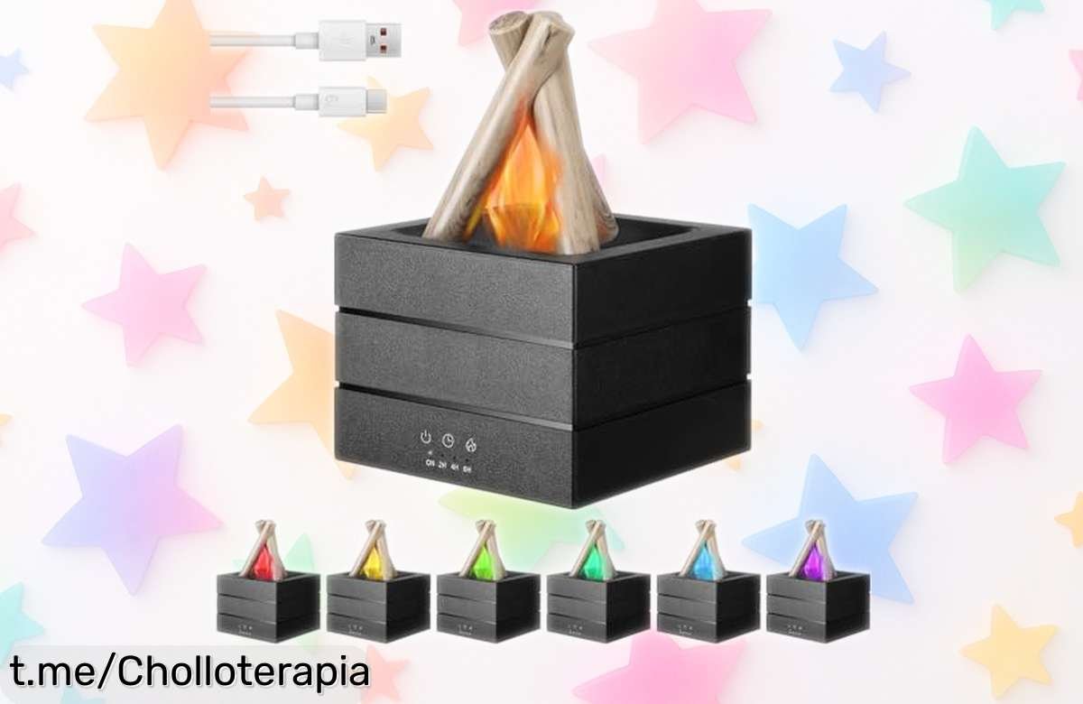 Difusor de aroma con luces que imitan una hoguera, 280ml: crea el ambiente perfecto en casa o la oficina a un precio ridículamente bajo, ¡lleva paz y calidez ahora!